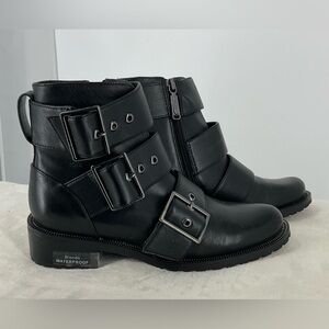 Blondo Vera Leather Waterproof Buckle Combat Boot SZ 6 NEW